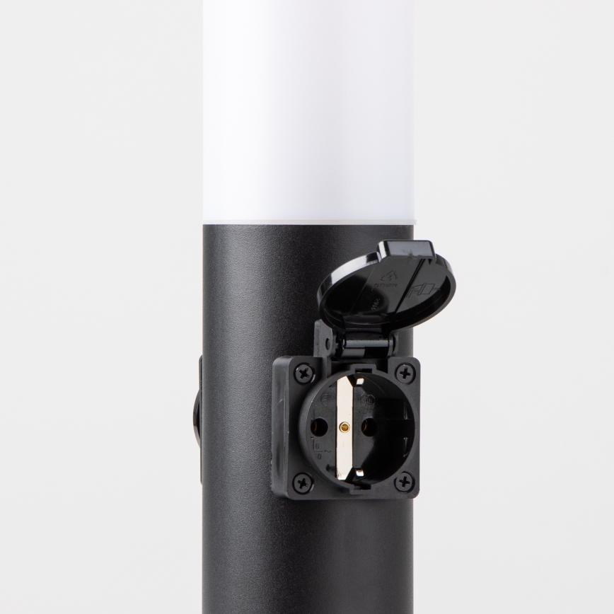 Brilagi - Buitenlamp met 2 SCHUKO-stopcontacten NOVA 1xE27/15W/230V 40 cm IP44 zwart