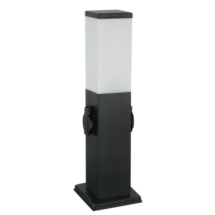 Brilagi - Buitenlamp NOVA met 2 SCHUKO-stopcontacten 1xE27/15W/230V 40 cm IP44 zwart