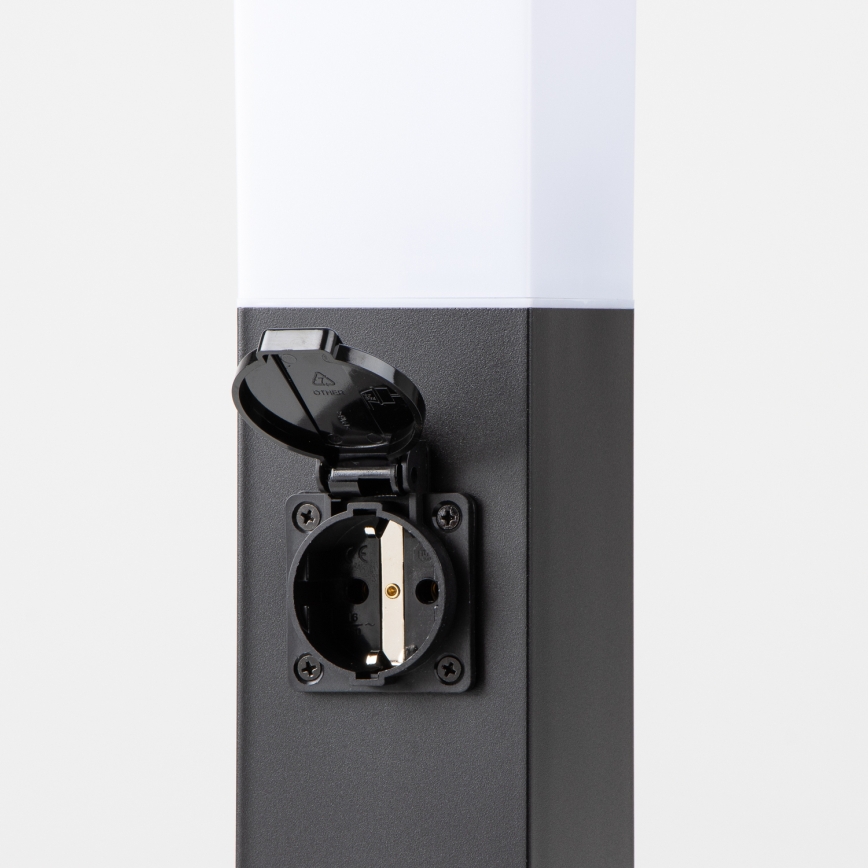 Brilagi - Buitenlamp NOVA met 2 SCHUKO-stopcontacten 1xE27/15W/230V 40 cm IP44 zwart