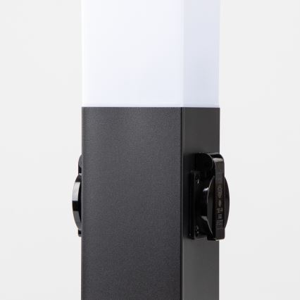 Brilagi - Buitenlamp NOVA met 2 SCHUKO-stopcontacten 1xE27/15W/230V 40 cm IP44 zwart