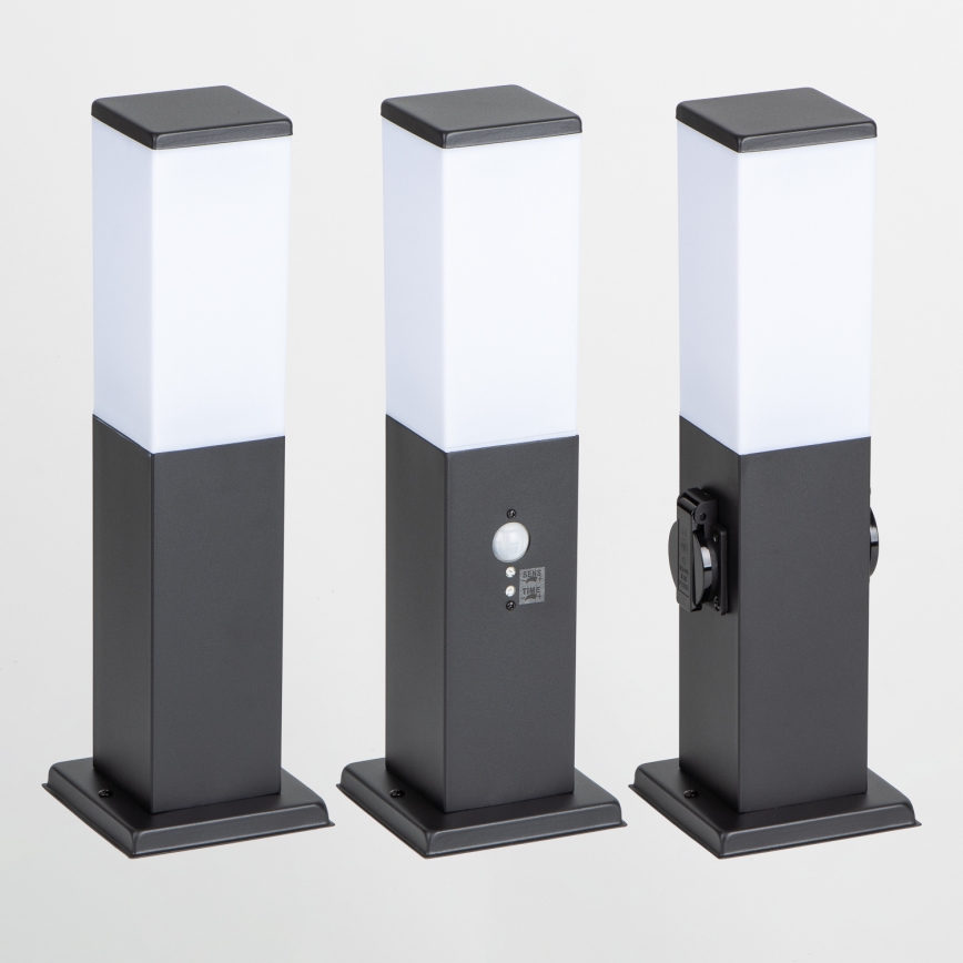 Brilagi - Buitenlamp NOVA met 2 SCHUKO-stopcontacten 1xE27/15W/230V 40 cm IP44 zwart