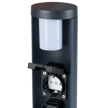Brilagi - Buitenlamp PILLAR met 2 SCHUKO-stopcontacten, 1x G9/11W/230V, IP44, antraciet