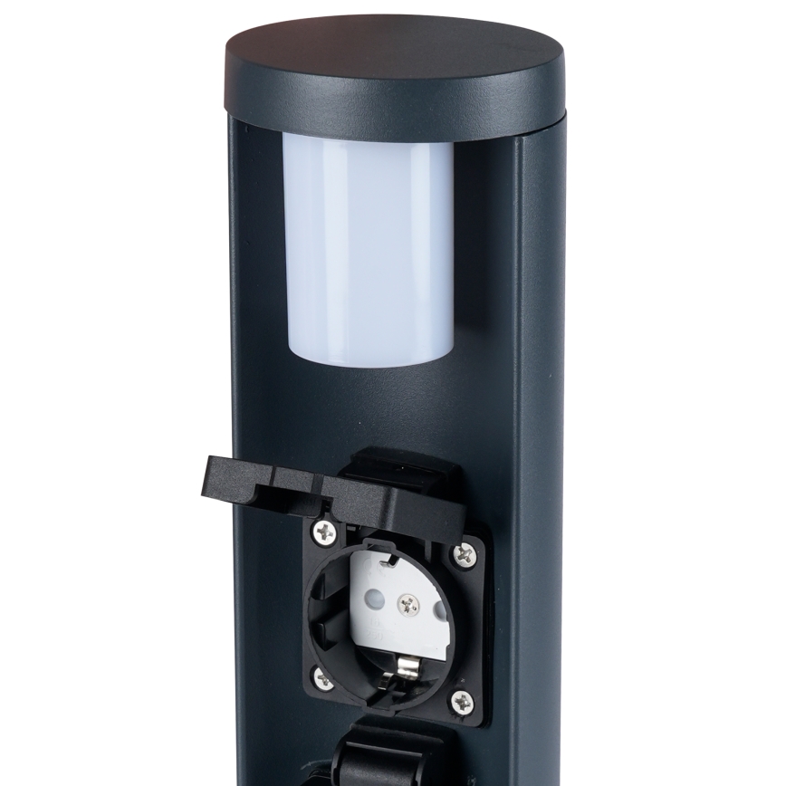 Brilagi - Buitenlamp PILLAR met 2 SCHUKO-stopcontacten, 1x G9/11W/230V, IP44, antraciet