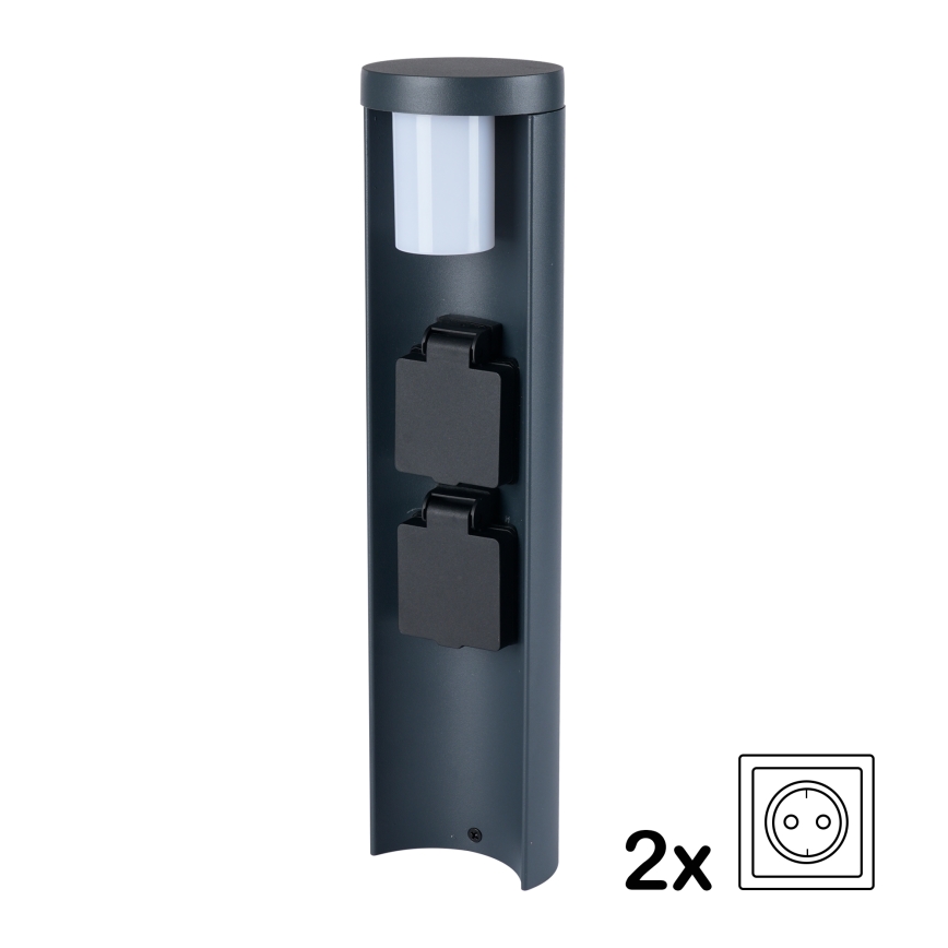 Brilagi - Buitenlamp PILLAR met 2 SCHUKO-stopcontacten, 1x G9/11W/230V, IP44, antraciet