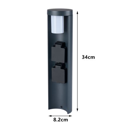 Brilagi - Buitenlamp PILLAR met 2 SCHUKO-stopcontacten, 1x G9/11W/230V, IP44, antraciet