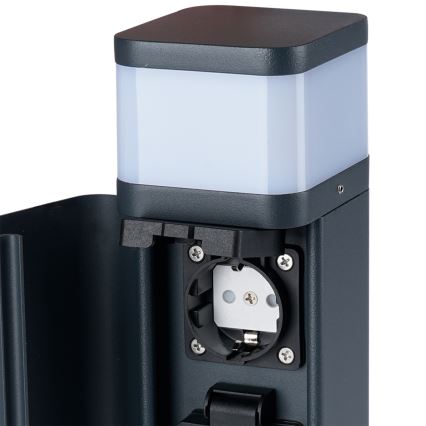 Brilagi - Buitenlamp PILLAR met 2 SCHUKO-stopcontacten 1xG9/11W/230V IP44 antraciet