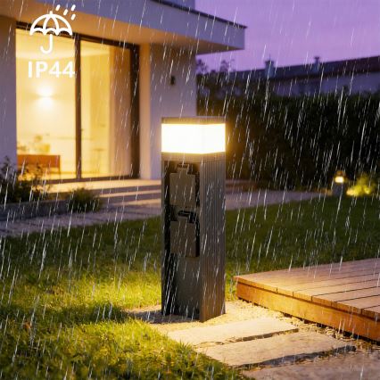 Brilagi -Buitenlamp met 2 SCHUKO-stopcontacten PILLAR 1xG9/11W/230V IP44 antraciet