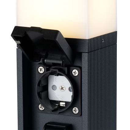 Brilagi -Buitenlamp met 2 SCHUKO-stopcontacten PILLAR 1xG9/11W/230V IP44 antraciet