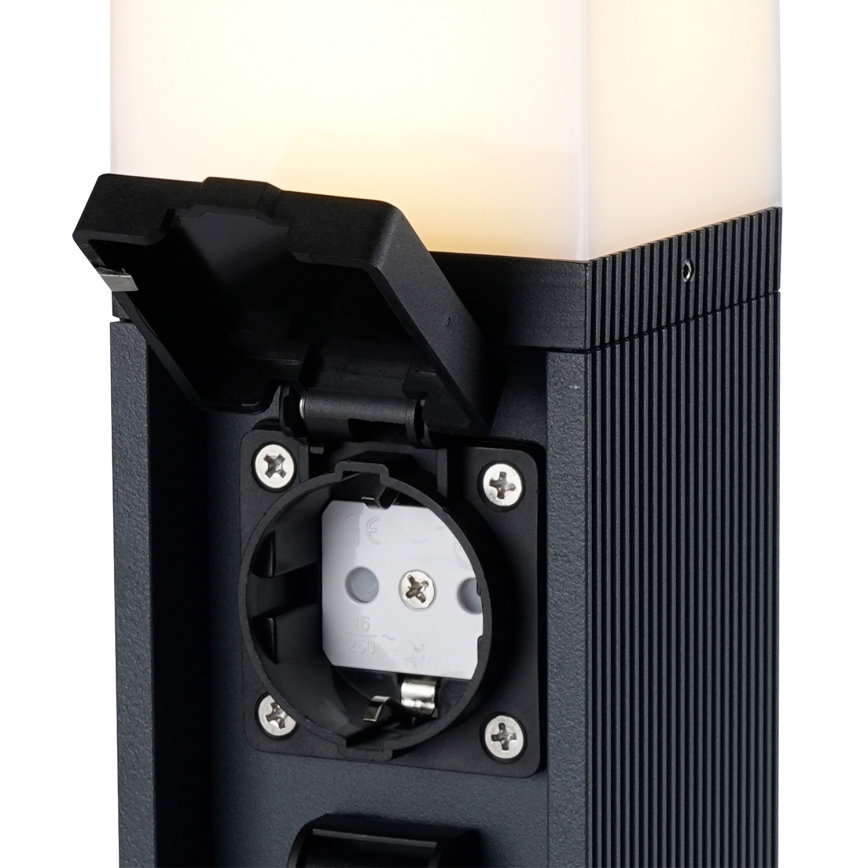 Brilagi -Buitenlamp met 2 SCHUKO-stopcontacten PILLAR 1xG9/11W/230V IP44 antraciet