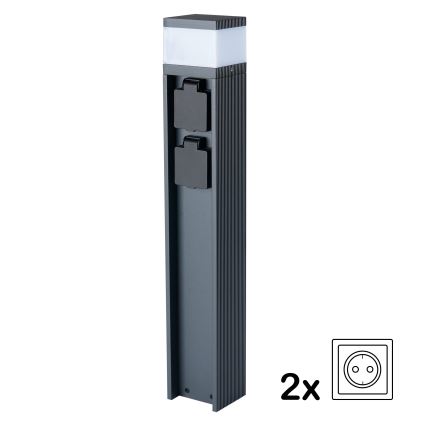 Brilagi - Buitenlamp met 2 SCHUKO-stopcontacten PILLAR 1xG9/11W/230V IP44 antraciet