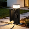BRILAGI - Buitenlamp met 2 SCHUKO-stopcontacten PILLAR 1xG9/11W/230V IP44 zwart