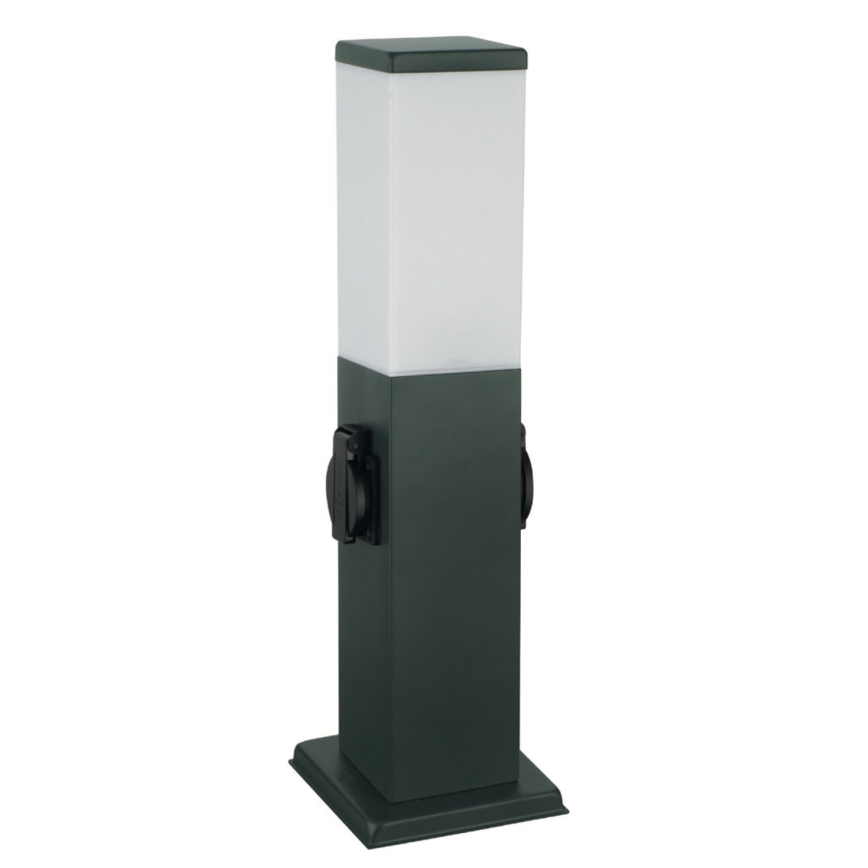 Brilagi - Buitenlamp met 2 SCHUKO-stopcontacten NOVA 1xE27/15W/230V 40 cm IP44 antraciet
