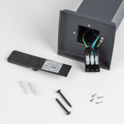 Brilagi - Buitenlamp met 2 SCHUKO-stopcontacten NOVA 1xE27/15W/230V 40 cm IP44 antraciet