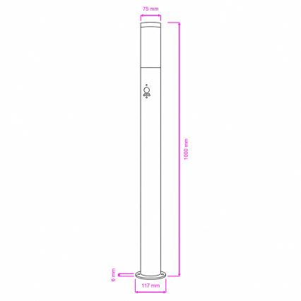 BRILAGI - Buitenlamp met bewegingssensor ELIA 1xE27/20W/230V IP44 100 cm mat chroom