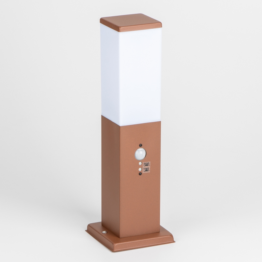 Brilagi - Buitenlamp met bewegingssensor NOVA 1xE27/15W/230V 40 cm IP44 bruin