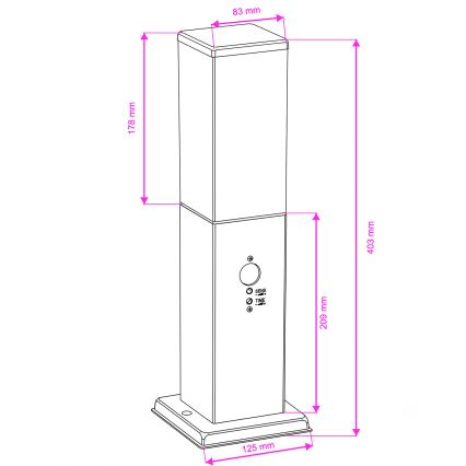 Brilagi - Buitenlamp met bewegingssensor NOVA 1xE27/15W/230V 40 cm IP44 bruin