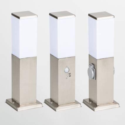 Brilagi - Buitenlamp met bewegingssensor NOVA 1xE27/15W/230V 40 cm IP44 mat chroom
