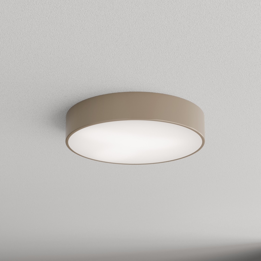 Brilagi - Plafondlamp voor buiten met sensor CLARE 3xE27/72W/230V diameter 40 cm IP54 beige