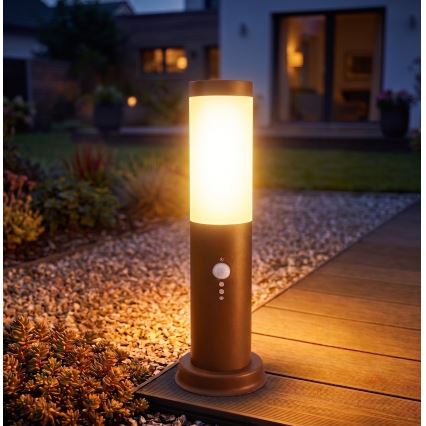 Brilagi - Buitenlamp met sensor NOVA 1xE27/15W/230V 40 cm IP44 bruin