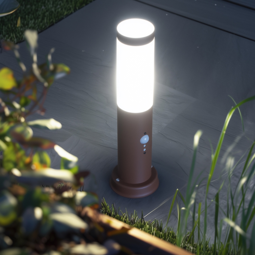 Brilagi - Buitenlamp met sensor NOVA 1xE27/15W/230V 40 cm IP44 bruin