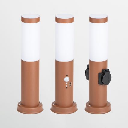 Brilagi - Buitenlamp met sensor NOVA 1xE27/15W/230V 40 cm IP44 bruin