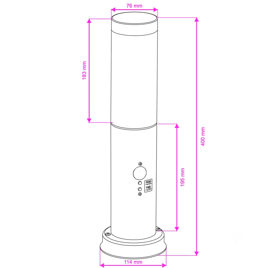 Brilagi - Buitenlamp met sensor NOVA 1xE27/15W/230V 40 cm IP44 mat chroom