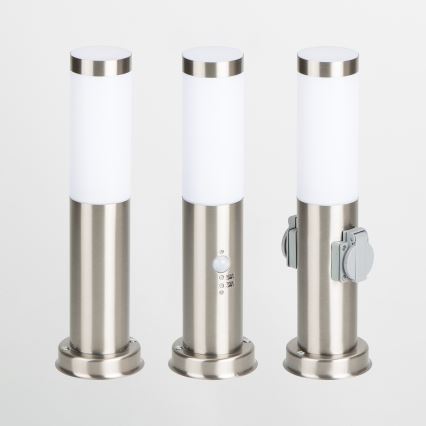 Brilagi - Buitenlamp met sensor NOVA 1xE27/15W/230V 40 cm IP44 mat chroom