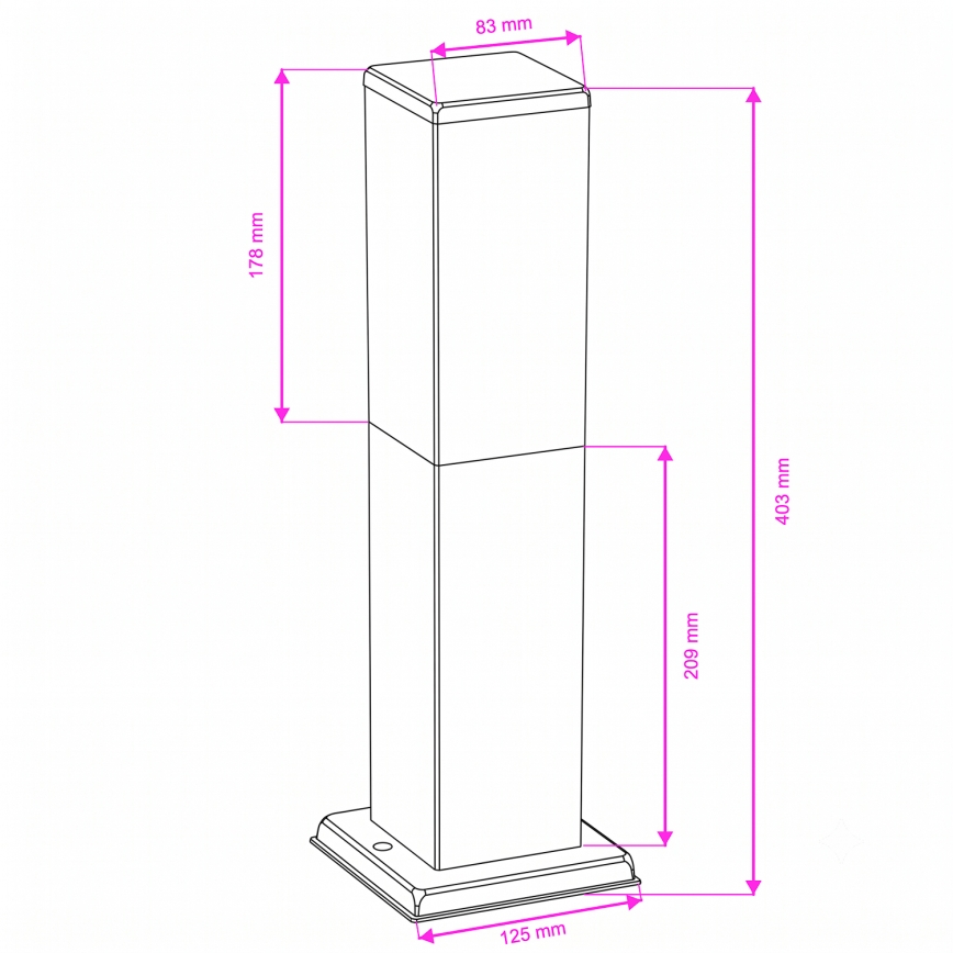 Brilagi - Buitenlamp NOVA 1xE27/15W/230V 40 cm IP44 antraciet