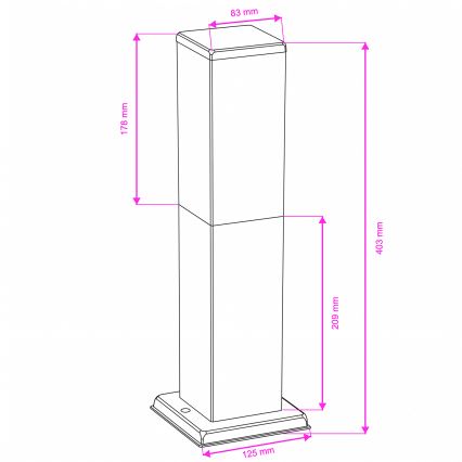 Brilagi - Buitenlamp NOVA 1xE27/15W/230V 40 cm IP44 bruin