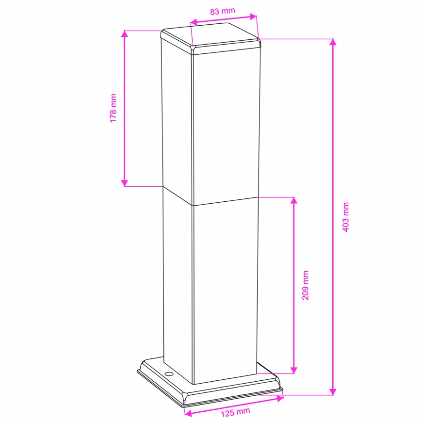 Brilagi - Buitenlamp NOVA 1xE27/15W/230V 40 cm IP44 mat chroom