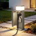 BRILAGI - Buitenlamp PILLAR met 2 SCHUKO-stopcontacten 1xG9/11W/230V IP44 grijs