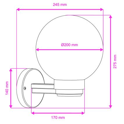Brilagi - Buitenmuurlamp HARBOR 1xE27/40W/230V IP33 zwart/helder