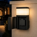 BRILAGI - Buitenmuurlamp met SCHUKO-stopcontact PILLAR 1xG9/11W/230V IP44 zwart