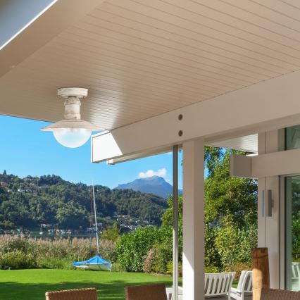 Brilagi - Buitenplafondlamp MOLDE 1xE27/60W IP44 wit/patina