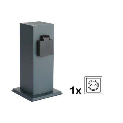 Brilagi - Buitenstopcontact zuil PILLAR 1Z SCHUKO 230V IP44 antraciet