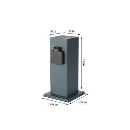 Brilagi - Buitenstopcontact zuil PILLAR 1Z SCHUKO 230V IP44 antraciet