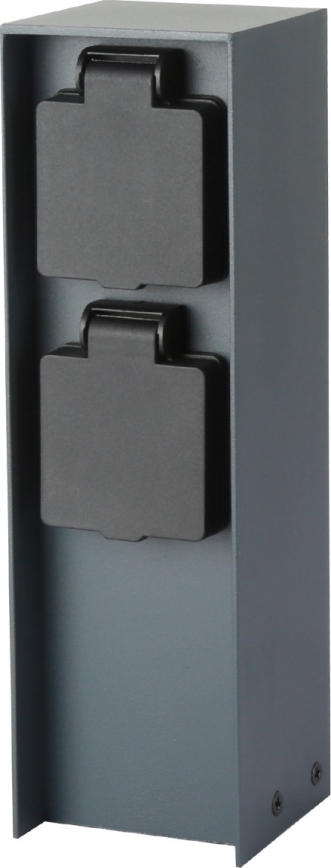 Brilagi - Buitenstopcontact zuil PILLAR 2Z SCHUKO 230V IP44 antraciet