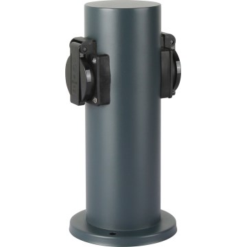 Brilagi - Buitenstopcontact zuil PILLAR 2Z SCHUKO 230V IP44 antraciet