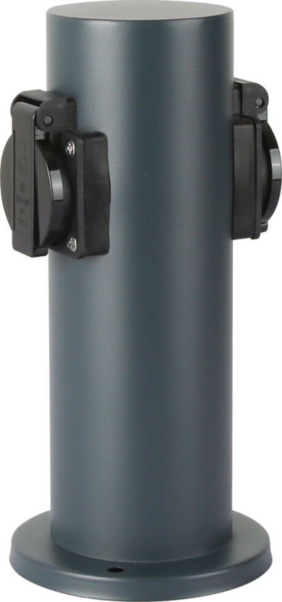 Brilagi - Buitenstopcontact zuil PILLAR 2Z SCHUKO 230V IP44 antraciet