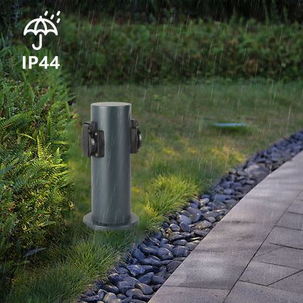 Brilagi - Buitenstopcontact zuil PILLAR 2Z SCHUKO 230V IP44 antraciet