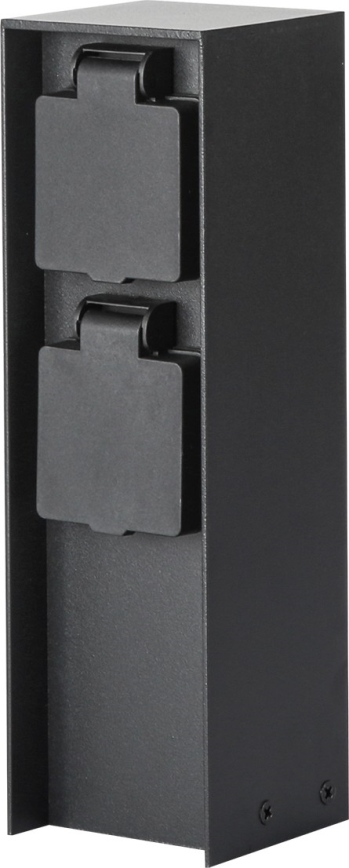 Brilagi - Buitenstopcontact zuil PILLAR 2Z SCHUKO 230V IP44 zwart