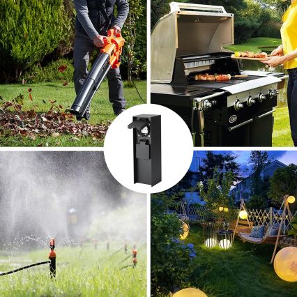 Brilagi - Buitenstopcontact zuil PILLAR 2Z SCHUKO 230V IP44 zwart