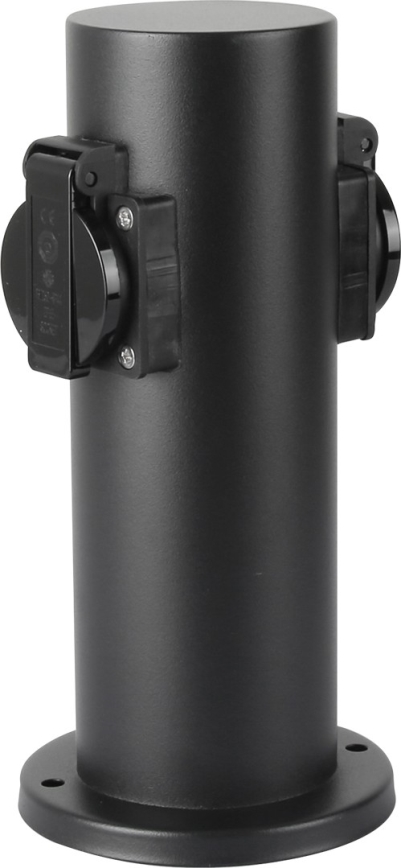 Brilagi - Buitenstopcontact zuil PILLAR 2Z SCHUKO 230V IP44 zwart