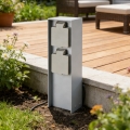 Brilagi - Buitenstopcontactpaal PILLAR 2-voudig SCHUKO 230V IP44 zilverkleurig