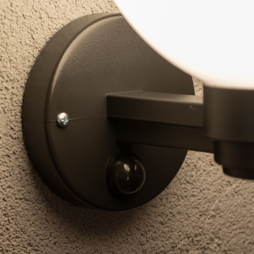 BRILAGI - Buitenmuurlamp met bewegingssensor HARBOR 1xE27/40W/230V IP33 zwart/wit