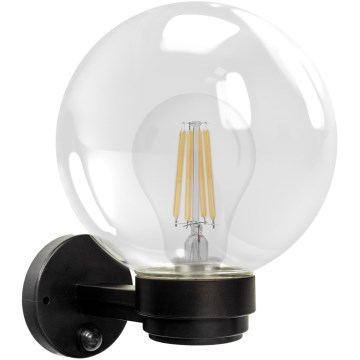 Brilagi - Buitenwandlamp met bewegingssensor HARBOR 1xE27/40W/230V IP33 zwart/helder