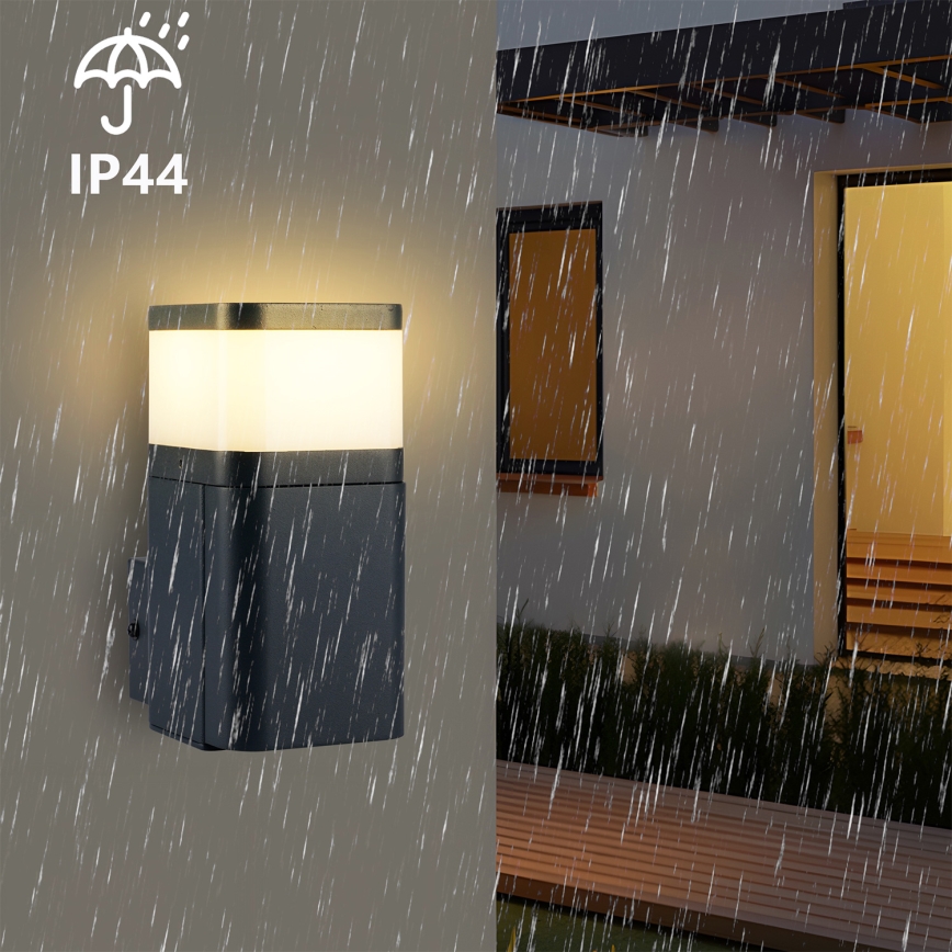 Brilagi - Buitenwandlamp PILLAR met SCHUKO-stopcontact 1x G9/11W/230V IP44 antraciet