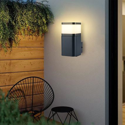 Brilagi - Buitenwandlamp PILLAR met SCHUKO-stopcontact 1x G9/11W/230V IP44 antraciet