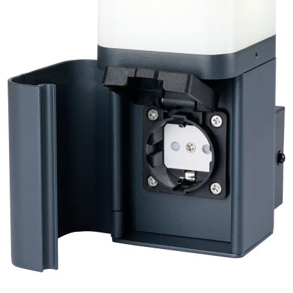 Brilagi - Buitenwandlamp PILLAR met SCHUKO-stopcontact 1x G9/11W/230V IP44 antraciet