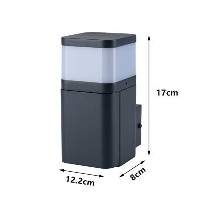 Brilagi - Buitenwandlamp PILLAR met SCHUKO-stopcontact 1x G9/11W/230V IP44 antraciet